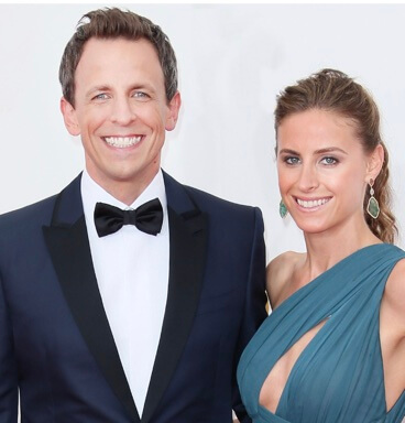 Seth Meyers with his wife.